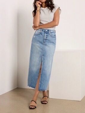 Pistola Alice denim skirt with front slit NWT size 26